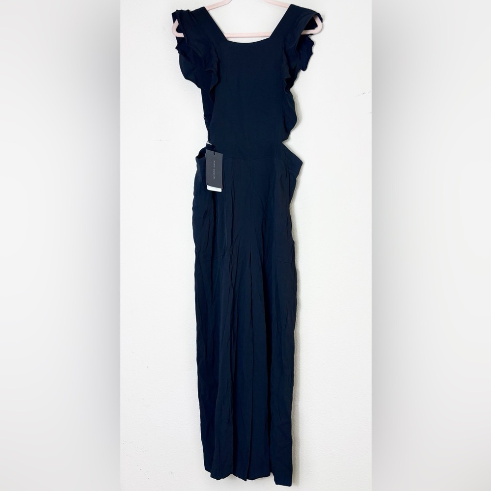 NWT Zara‎ Pinafore Black Ruffled Jumpsuit size Medium
